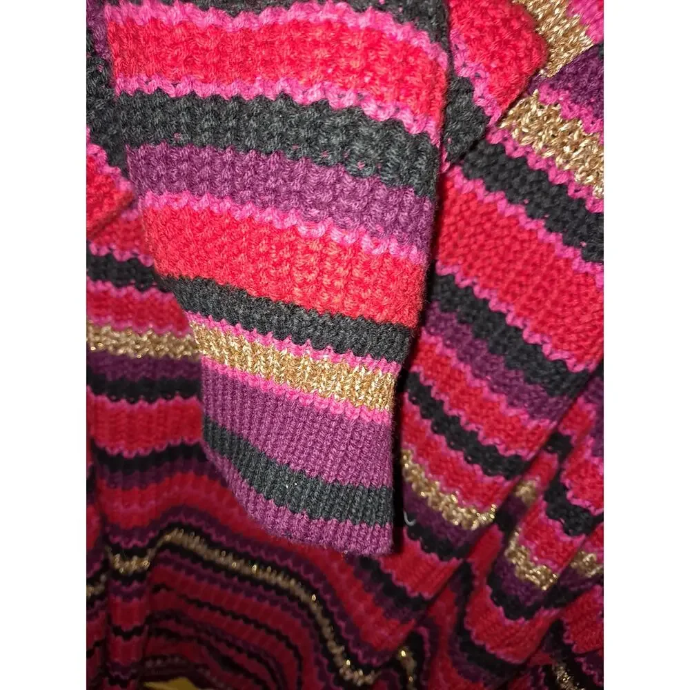NWT Ruby Rd Woman Red‎ Black Purple Long Sweater Size 2XL